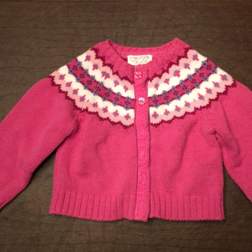 Baby Girls’ Pink Sweater, 12 mos